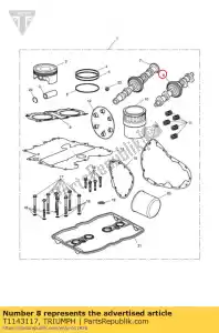 triumph T1143117 camshaft assy inlet bb - Bottom side