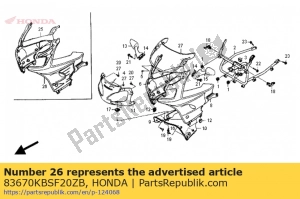 Honda 83670KBSF20ZB zestaw kominów, l. górna (wl) * - Lewa strona