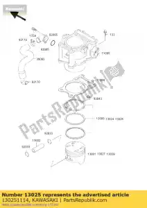 kawasaki 130251114 conjunto de anel pistão l, o / s klf400-b - Lado inferior