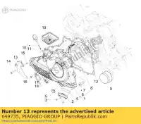 649735, Piaggio Group, Kettingsteunbeugel met i.p. aprilia gilera  gp srv zapm55103, zd4m55104, zapm55104 800 850 2007 2009 2012 2016 2017 2018 2019, Nieuw