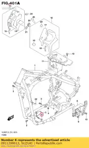 Suzuki 0911208013 bolt - Bottom side