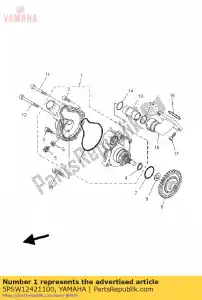 yamaha 5PSW12421100 conjunto de bomba de agua - Lado inferior