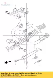 suzuki 4231031F00 suporte, comp, suporte - Lado inferior