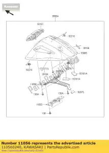 kawasaki 110560240 support, housse de siège zx1000jbf - La partie au fond