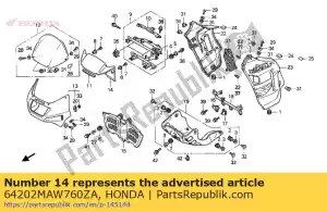 honda 64202MAW760ZA panneau, capot supérieur intérieur * nh154 * (nh154 tasman grey) - La partie au fond