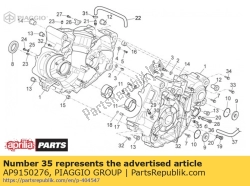 Aprilia AP9150276, Pokrywa sto?ek d.6, OEM: Aprilia AP9150276