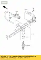 211601062, Kawasaki, cap-assy-plug bn125-a1 kawasaki eliminator 125 1998 1999 2000 2002 2003 2004 2005 2006 2007, Nieuw