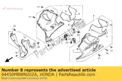 Here you can order the cowl set, l. Lower (wl) *type1 * (type1 ) from Honda, with part number 64450MBWN20ZA:
