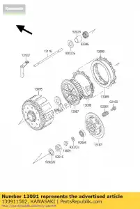 Kawasaki 130911582 supporto, asta - Il fondo