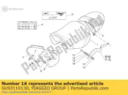 Qui puoi ordinare guarnizione da Piaggio Group , con numero parte GU93110130: