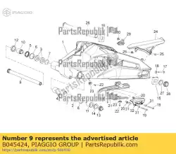 Aqui você pode pedir o pino do braço oscilante traseiro em Piaggio Group , com o número da peça B045424: