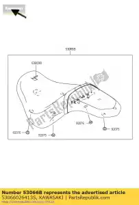 Kawasaki 53066026413S assento-assy, ??dual, c / banda, si - Lado inferior