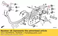 53173GFM970, Honda, Fascia, staffa per impugnatura honda nhx110wh nsc502wh nsc110cbf 110 502 , Nuovo