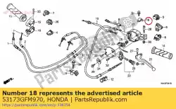 Ici, vous pouvez commander le bande, support de poignée auprès de Honda , avec le numéro de pièce 53173GFM970: