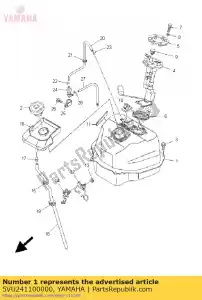 yamaha 5VU241100000 tanque de combustível comp. - Lado inferior