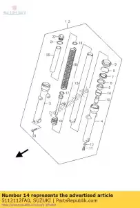 Suzuki 5112112FA0 piston,fr.fork - Bottom side