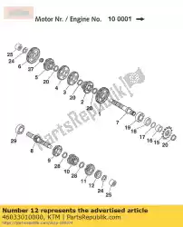 Aqui você pode pedir o engrenagem sólida 2ª engrenagem 16-t em KTM , com o número da peça 46033010000: