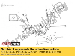 Aprilia AP8102696, Achteruitkijkspiegel links, OEM: Aprilia AP8102696