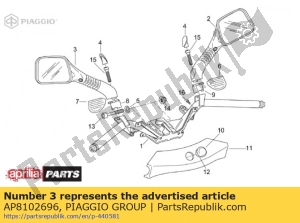 aprilia AP8102696 lewe lusterko wsteczne - Dół