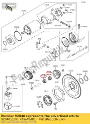 lagernaald, k10x14 kl600-b1 van Kawasaki, met onderdeel nummer 920461134, bestel je hier online: