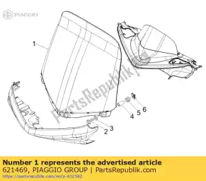 Piaggio Group 621469 szyba przednia - Dół