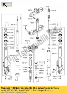 Kawasaki 44013023018R tubo-garfo interno, rh, f.s.b - Lado inferior