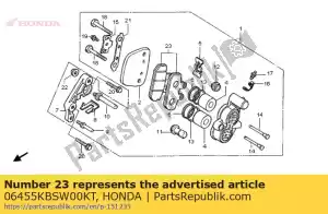 Honda 06455KBSW00KT conjunto de almofadas, fr - Lado inferior