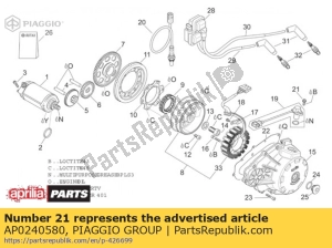 aprilia AP0240580 parafuso c / flange - Lado inferior