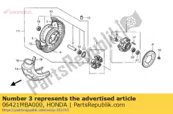 Ici, vous pouvez commander le ensemble de rayons b, rr. (à l'extérieur) auprès de Honda , avec le numéro de pièce 06421MBA000:
