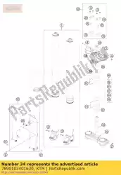 Ici, vous pouvez commander le pince triple supérieure smr x = 16mm auprès de KTM , avec le numéro de pièce 7890103401630: