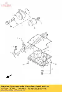 yamaha 4C8134140000 joint, couvercle de crépine - La partie au fond