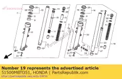 Aqui você pode pedir o garfo assy., l. Fr. (###) em Honda , com o número da peça 51500MBTD51: