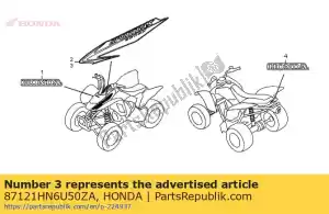Honda 87121HN6U50ZA mark,l fr *type1* - Bottom side