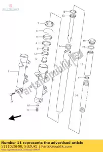 suzuki 5111020F00 buis, binnen - Onderkant