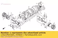 13021MCA305, Honda, jeu de segments, piston (0,25) honda gl goldwing a  bagger f6 b gold wing deluxe abs 8a gl1800a gl1800 airbag gl1800b 1800 , Nouveau