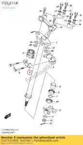 suzuki 5167331G00 houder, stuurinrichting - Onderkant