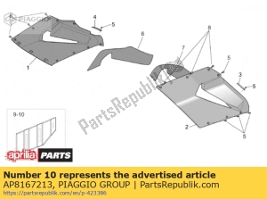 aprilia AP8167213 rh lat.fairing plate - Bottom side