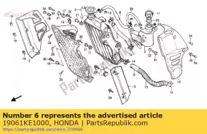 Honda 19061KE1000 hose,water a - Bottom side