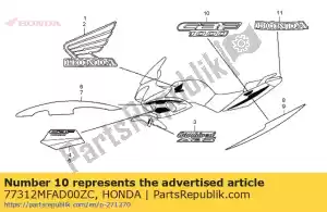 Honda 77312MFAD00ZC merk (cbf1000) * type3 * - Onderkant