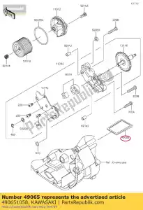 Kawasaki 490651058 filterolie - Onderkant