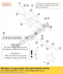 ktm 6113505200023 pompa wodna z pier?cieniem odlewanym cov. 09 - Dół