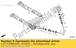 Aqui você pode pedir o retentor, mola da válvula em Honda , com o número da peça 14771MBW000: