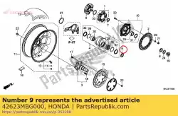 Ici, vous pouvez commander le col, rr. Essieu auprès de Honda , avec le numéro de pièce 42623MBG000: