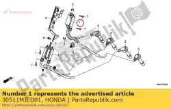 Ici, vous pouvez commander le bobine, allumage(1,4) auprès de Honda , avec le numéro de pièce 30511MJED01: