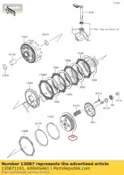 Aqui você pode pedir o hub-clutch klx125caf em Kawasaki , com o número da peça 130871161: