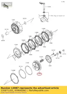 Kawasaki 130871161 hub-clutch klx125caf - Lado inferior