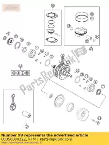 ktm 00050000222 kit de pistones gr.i 250 sx-f13-14 - Lado inferior