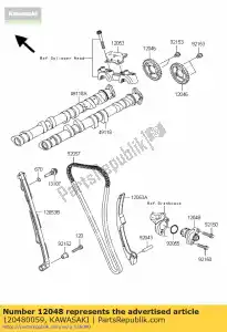 Kawasaki 120480059 conjunto tensor - Lado inferior