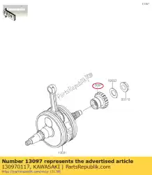 Here you can order the gear-primary spur,20t kx250xaf from Kawasaki, with part number 130970117: