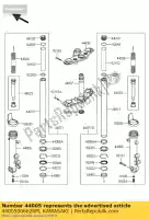 44005006626M, Kawasaki, tube de fourche gauche extérieur, f.m kawasaki er6n  d er6f er650 c ex650 er 6f 6n 650 , Nouveau